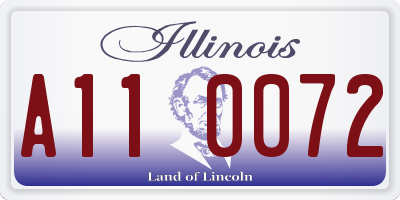 IL license plate A110072
