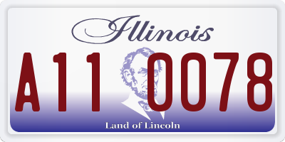 IL license plate A110078