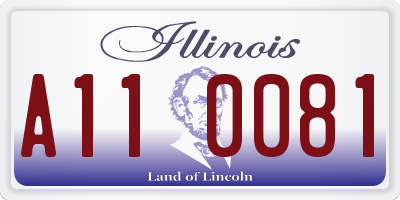 IL license plate A110081