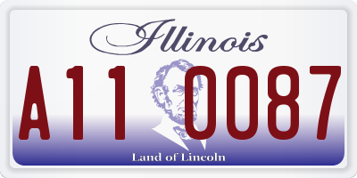 IL license plate A110087