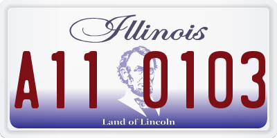 IL license plate A110103
