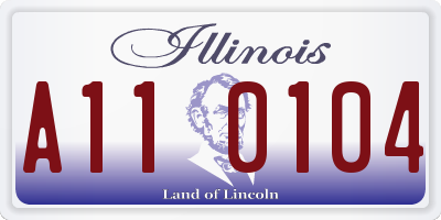 IL license plate A110104
