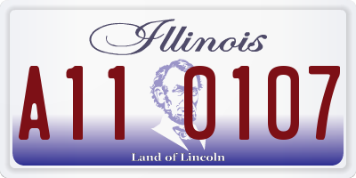 IL license plate A110107