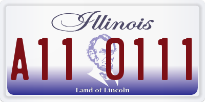 IL license plate A110111