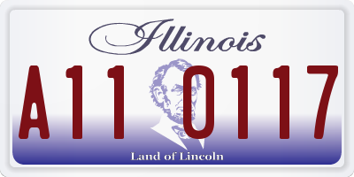 IL license plate A110117