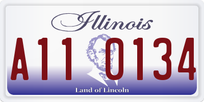 IL license plate A110134