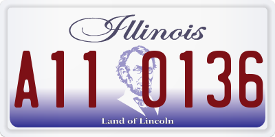 IL license plate A110136