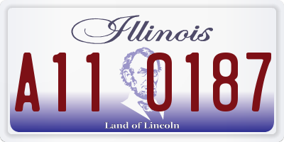 IL license plate A110187