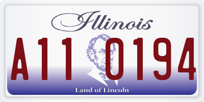 IL license plate A110194