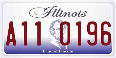 IL license plate A110196