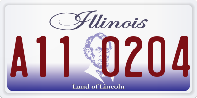 IL license plate A110204