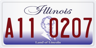 IL license plate A110207