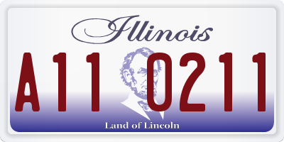 IL license plate A110211