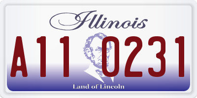 IL license plate A110231