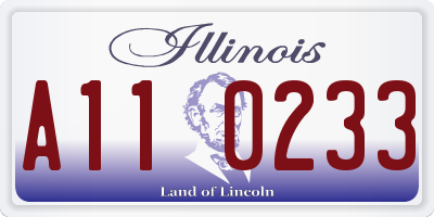 IL license plate A110233