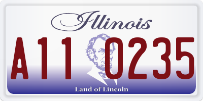IL license plate A110235