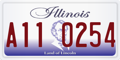 IL license plate A110254