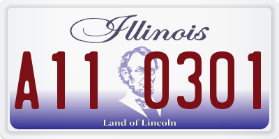 IL license plate A110301