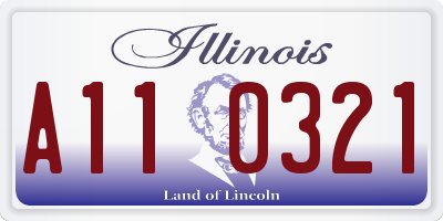 IL license plate A110321