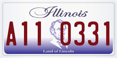 IL license plate A110331