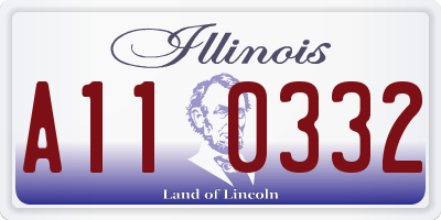 IL license plate A110332
