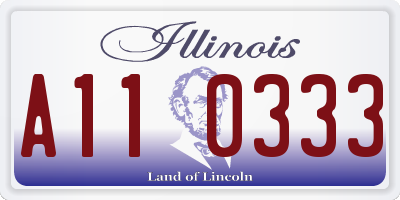 IL license plate A110333