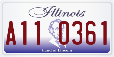 IL license plate A110361