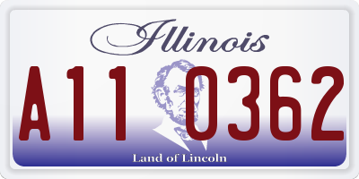 IL license plate A110362