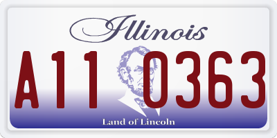 IL license plate A110363