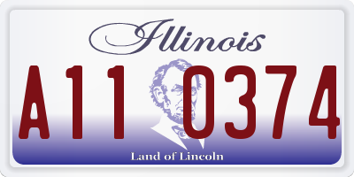 IL license plate A110374