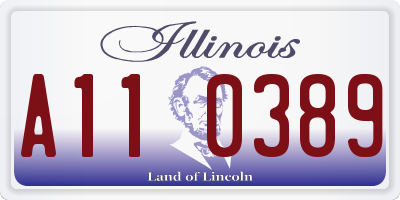 IL license plate A110389