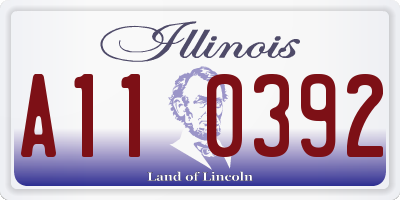 IL license plate A110392