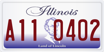 IL license plate A110402