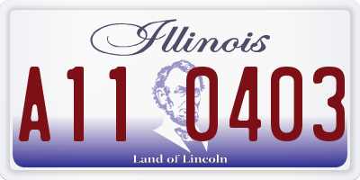 IL license plate A110403