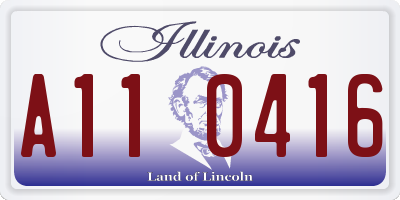 IL license plate A110416