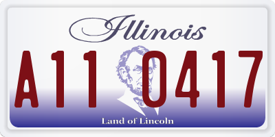 IL license plate A110417