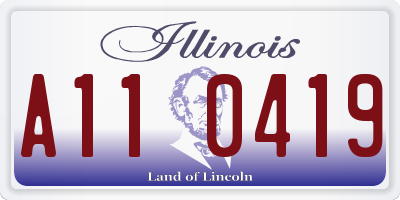 IL license plate A110419