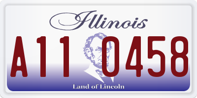 IL license plate A110458