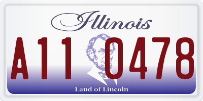 IL license plate A110478