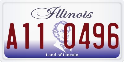 IL license plate A110496