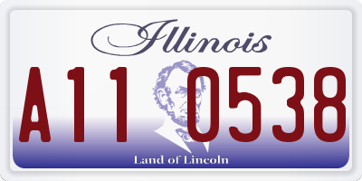 IL license plate A110538