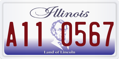 IL license plate A110567