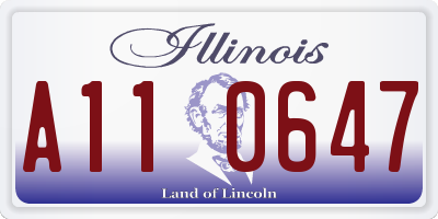 IL license plate A110647