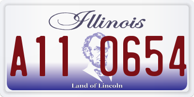 IL license plate A110654