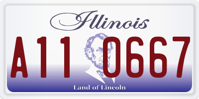 IL license plate A110667