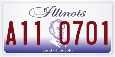 IL license plate A110701