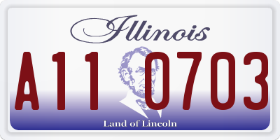 IL license plate A110703