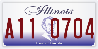 IL license plate A110704