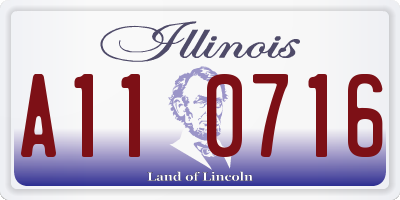 IL license plate A110716