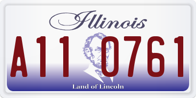 IL license plate A110761
